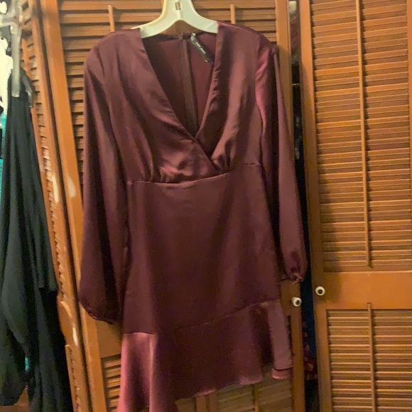 Zara purple ruffle bottom dress - Picture 2 of 9